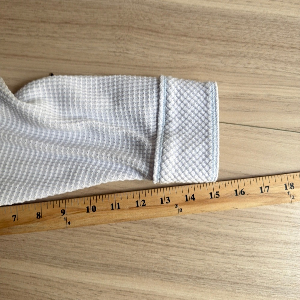 Aerie Waffle Knit Button Down Shacket Light Blue Medium Oversized - Picture 5 of 7